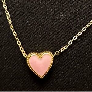 New 14K Solid Real Gold heart necklace chain 16-18 in adjustable